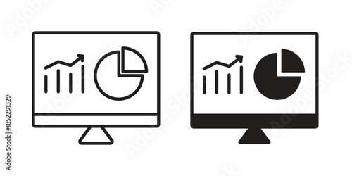 Dashboard icons for apps and print media. Editable stroke and flat icons