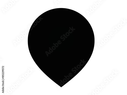 Czarny, prosty symbol pinezki lokalizacji w kształcie kropli na białym tle, idealny do map.