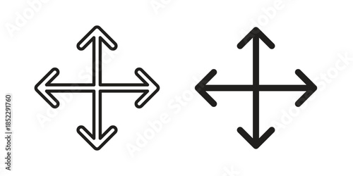 Drag icons for apps and print media. Editable stroke and flat icons
