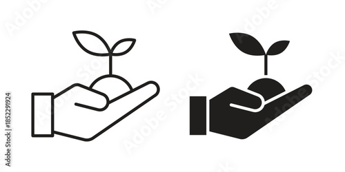 Environment icons for apps and print media. Editable stroke and flat icons