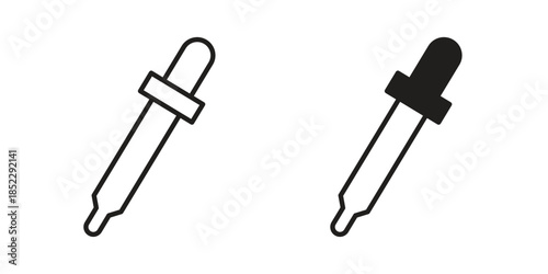 Eye dropper icons for apps and print media. Editable stroke and flat icons