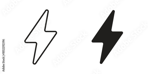 Flash icons for apps and print media. Editable stroke and flat icons