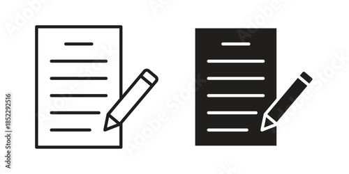Form icons for apps and print media. Editable stroke and flat icons