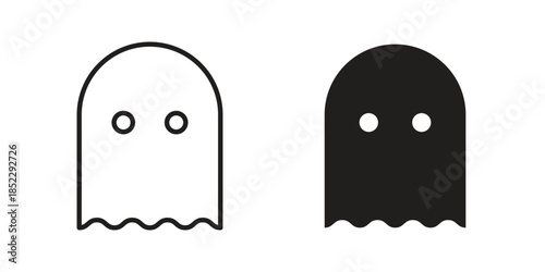 Ghost icons for apps and print media. Editable stroke and flat icons
