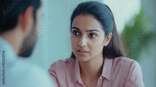 Wallpaper Mural Professional female executive engaged in discussion during boardroom session. She's intently listening and preparing response. Torontodigital.ca