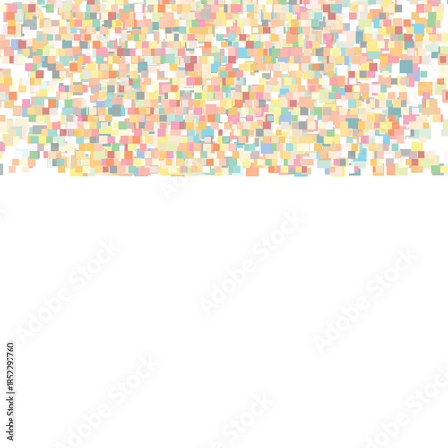Abstract fashion polka dots background. White dotted pattern with rainbow gradient circles. Template design for invitation, poster, card, flyer, banner, textile, fabric.
