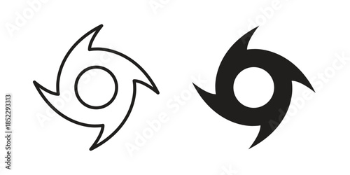 Hurricane icons for apps and print media. Editable stroke and flat icons