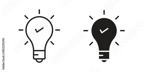 Idea icons for apps and print media. Editable stroke and flat icons