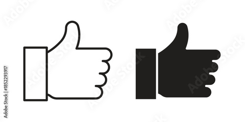 Like icons for apps and print media. Editable stroke and flat icons