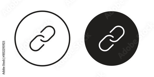 Link icons for apps and print media. Editable stroke and flat icons