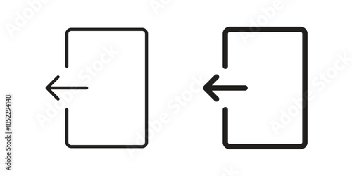 Log out icons for apps and print media. Editable stroke and flat icons