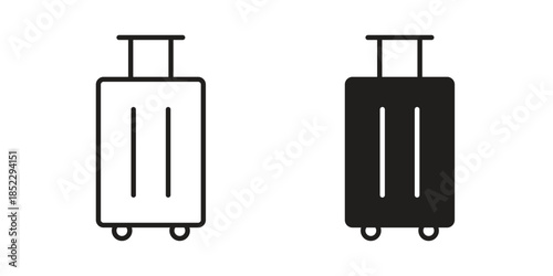 Luggage icons for apps and print media. Editable stroke and flat icons