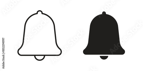 Notification icons for apps and print media. Editable stroke and flat icons