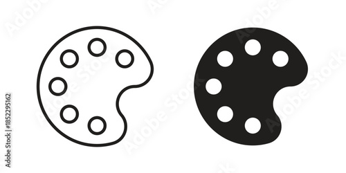 Palette icons for apps and print media. Editable stroke and flat icons