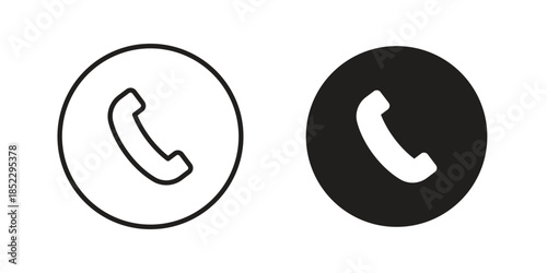Phone call icons for apps and print media. Editable stroke and flat icons