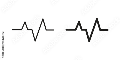 Pulse icons for apps and print media. Editable stroke and flat icons
