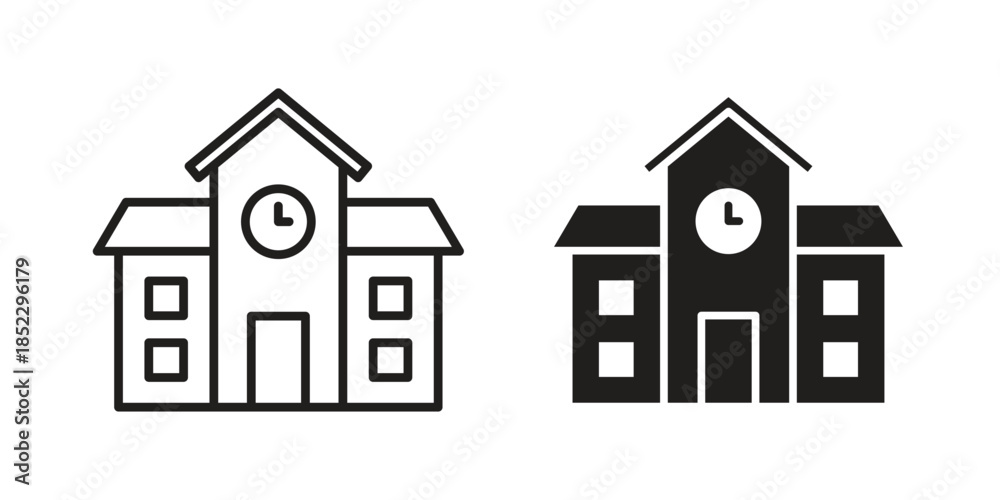 Fototapeta premium school icons for apps and print media. Editable stroke and flat icons