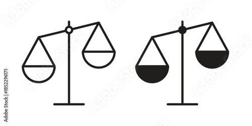 Scale icons for apps and print media. Editable stroke and flat icons