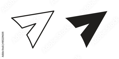 Send icons for apps and print media. Editable stroke and flat icons