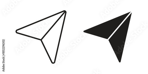 Send icons for apps and print media. Editable stroke and flat icons