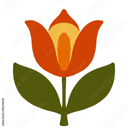 Simple tulip flower flat illustration minimal style