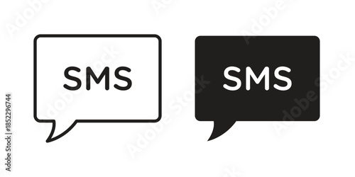 SMS icons for apps and print media. Editable stroke and flat icons