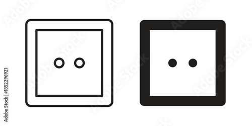 Socket icons for apps and print media. Editable stroke and flat icons