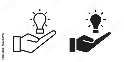 Solution icons for apps and print media. Editable stroke and flat icons