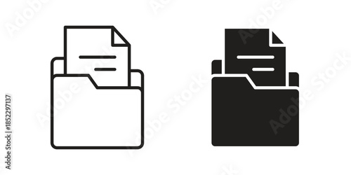 Store files icons for apps and print media. Editable stroke and flat icons