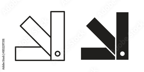 Swatch icons for apps and print media. Editable stroke and flat icons