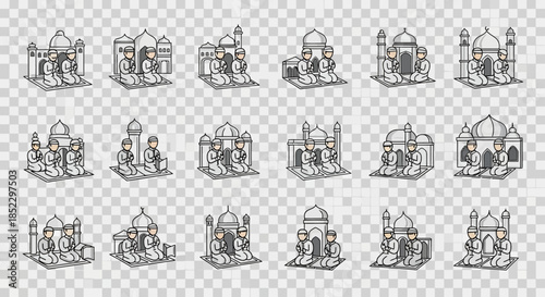 Collection of Architectural Building Illustrations.