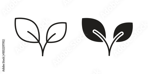 Vegan icons for apps and print media. Editable stroke and flat icons