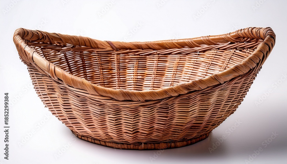 Obraz premium Vintage Weave Wicker Basket Isolated On White Background