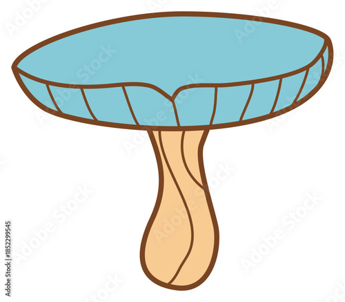 sticker illustration of mushroom can recolorable