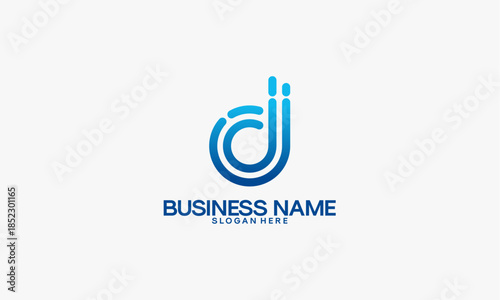 Modern D Letter Logo Design with Blue Gradient.