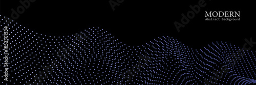 Scientific Wave Background. Digital Texture. Points Pattern. Abstract Surface Backdrop.