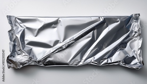 Food Grade Aluminum Foil Paper For Packaging Shiny Aluminum Wrap On A White Background Texture Of Crumpled Aluminium Food Foil