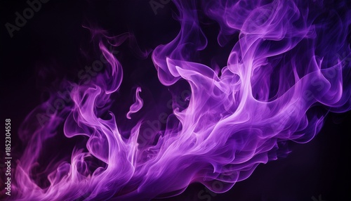 Vibrant Purple Flame Burns Intensely Against A Deep Black Background