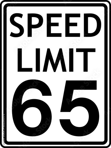 Speed Limit 65 mph Traffic Sign