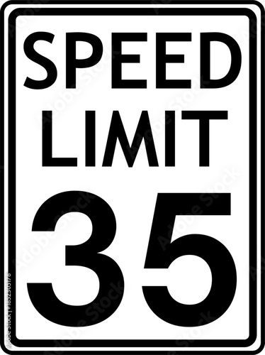 Speed Limit 35 mph Traffic Sign
