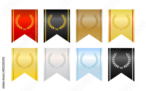 クラシック配色でまとめた装飾リボンとバナーのコレク