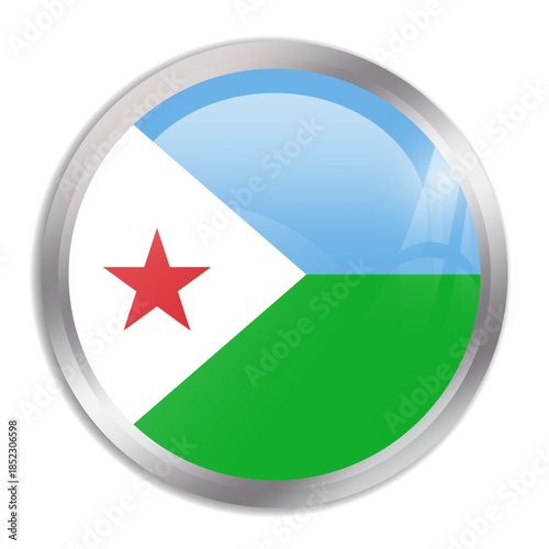 Djibouti flag - glossy circle button in metal frame displays a colorful flag of a country cultural identity and heritage. The essence of national pride and unity. Free Download Djibouti flag - glossy circle button in metal frame displays a colorful flag of a country cultural identity and heritage. The essence of national pride and unity. - GFXLoad
