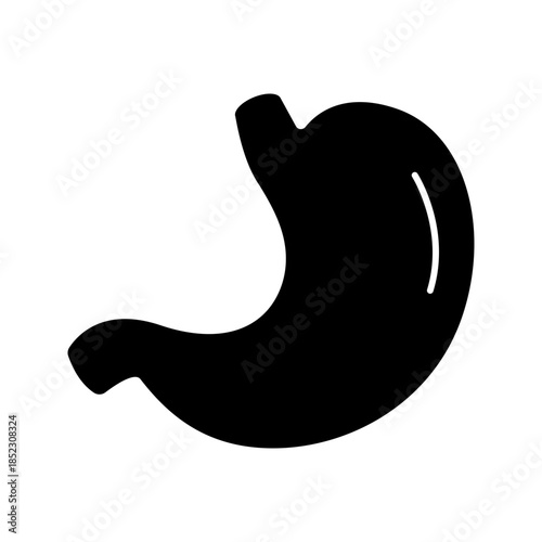 Human stomach digestive system solid glyph icon vector
