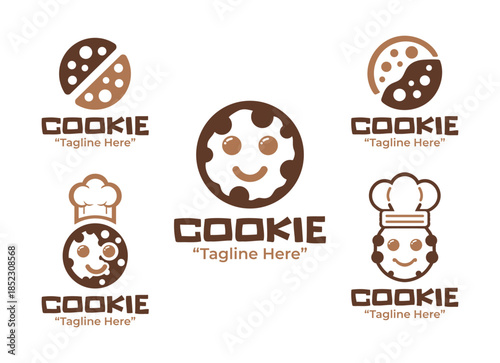 5 Cookie Logo Set Professional Bakery Brand Design Collection