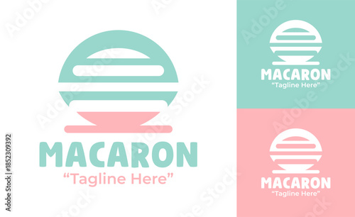 Wallpaper Mural Macaron Shop Logo Elegant Pastry Brand Mark Torontodigital.ca