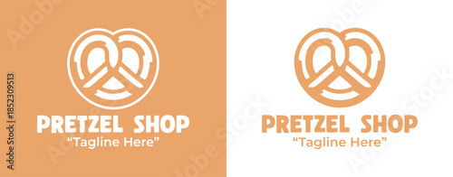 Pretzel Shop Logo Minimal Snack Bakery Branding