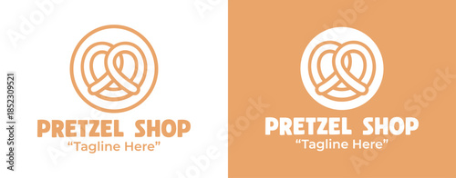 Pretzel Shop Logo Rustic Bakery Food Identity