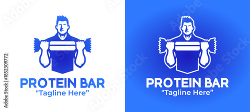 Protein Bar Logo Premium Fitness Food Identity