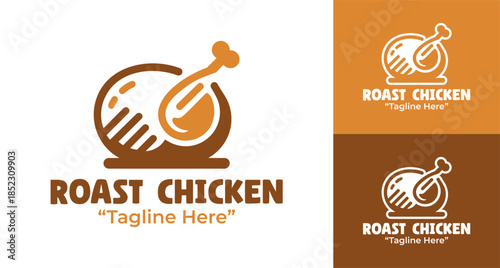 Roast Chicken Logo Clean Minimal Food Brand