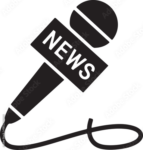 Black and white pencil with news label on tip writing